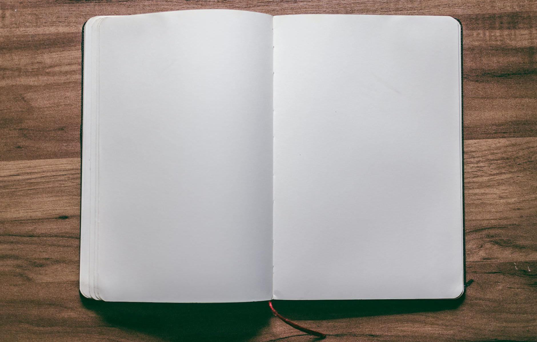 notebook with blank pages