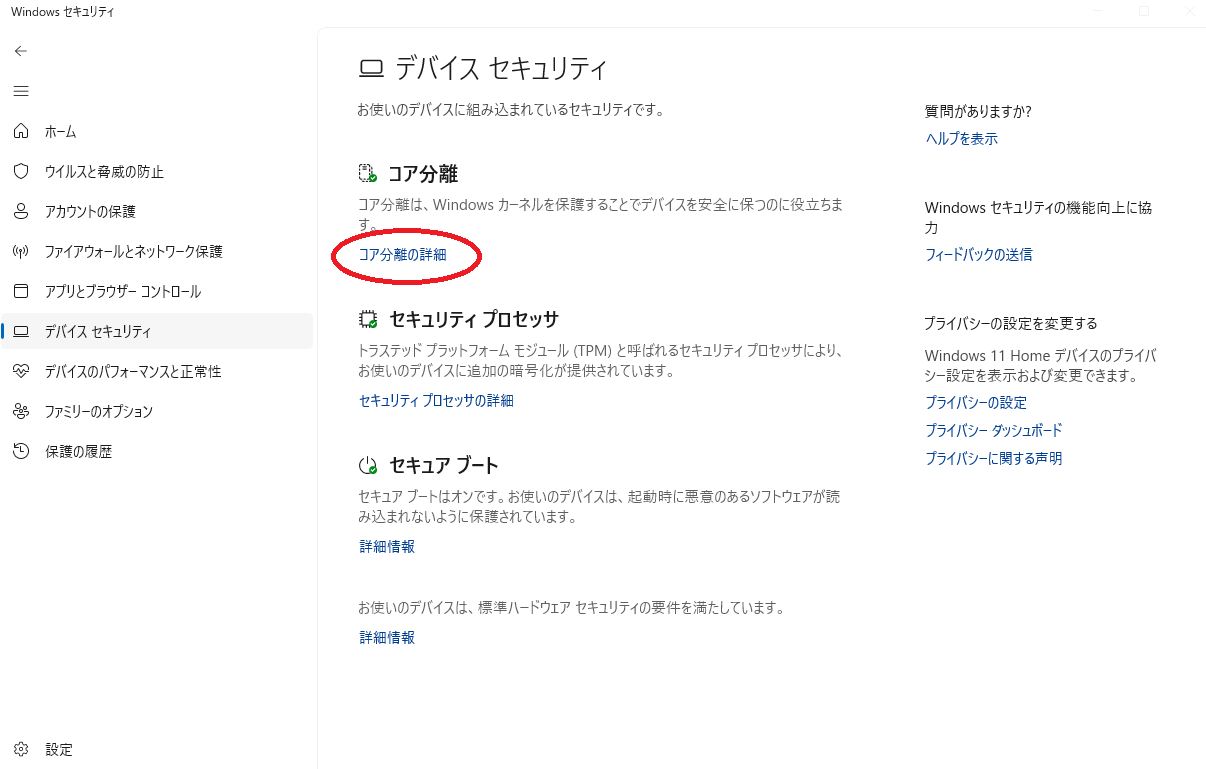コア分離の詳細